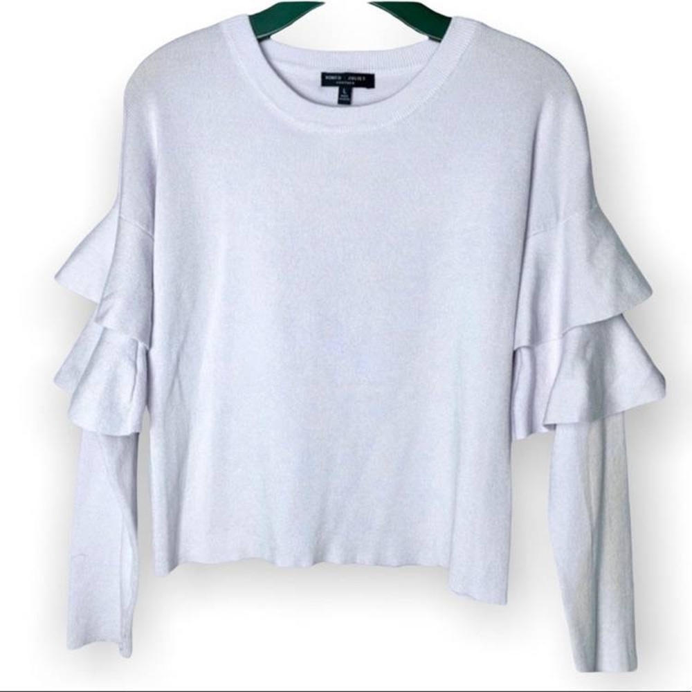 Chic White Ruffle Sleeve Top